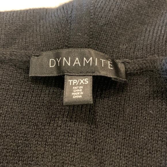 Dynamite Long Belted Cardigan Sweater Shawl Collar Black XS - Picture 5 of 6